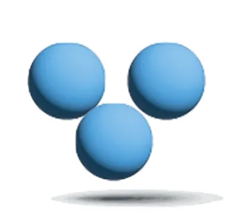 Om ozon, illustration av en ozon-molekyl