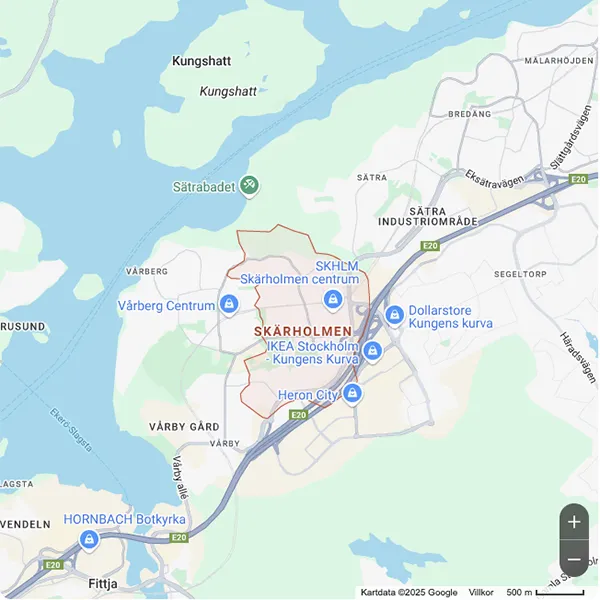 Karta över Skärholmen Skärholmen