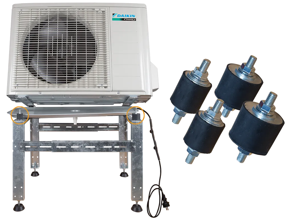 gummidampare Avstämda gummidämpare för luftvärmepumpar